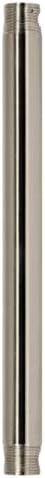 Ciata Ceiling Fan Extension Rod, Ceiling Fan Downrod, 24 Inch long Extension Downrod for Ceiling Fans, 1/2โ Inside Diameter with Tapered threaded ends, Brushed Nickel Finish
