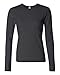 Ladies' 1x1 Rib Long Sleeve T-shirt, Color: Black, Size: Medium