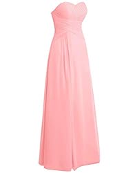 JAEDEN Women's Long Sweetheart Chiffon Pleat