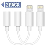 2 Pack iPhone 7/7Plus Adapter Headphone Jack, iPhone Headphone Jack Adapter, Lightning to 3.5 mm Headphone Extender Jack Adapter Compatible with iPhone 7/7 Plus Accessories [iOS 10.3]