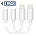 2 Pack iPhone 7/7Plus Adapter Headphone Jack, iPhone Headphone Jack Adapter, Lightning to 3.5 mm Headphone Extender Jack Adapter Compatible with iPhone 7/7 Plus Accessories [iOS 10.3]