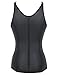 Burvogue Women's Clip&Zip Latex Corset Vest Body Shaper (X-Large, Black)