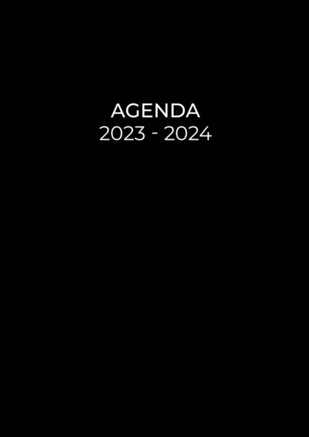 2023-2024: Agenda semainier 2023 2024 grand format A4 noir - planificateur hebdomadaire une semaine sur deux pages avec heure - de juillet 2023 à décembre 2024