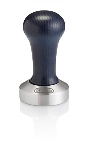De'Longhi DLSC058 Kaffee-Tamper aus Edelstahl mit Holzgriff, blau/silber