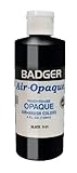 Badger Air-Brush Company Air-Opaque Airbrush Ready Water Based Acrylic Paint, Black, 4-Ounce