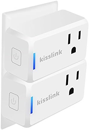 kisslink 2 Piece Wi-Fi Smart Plug Mini, Works with Amazon Echo, Compact Design, No Hub Required, Remote Control for Household Appliances