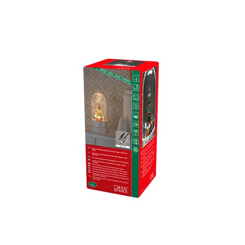 Konstsmide LED Wasserlaterne, weiß, Weihnachtsmarkt, rotierend, mit an/aus Schalter, 5h Timer, 1 warm weiße Diode, batteriebetrieben & USB, Innen, 0, 1W, Batterie: 3 x C 1, 5V (exkl.) - 4261-200