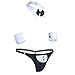 FEESHOW 3Pcs Sexy Men's Butler Waiter Lingerie Set Tuxedo Thong G-String Gentleman Outfits