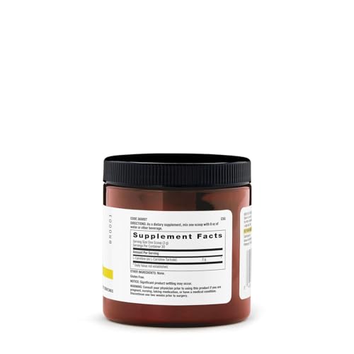 BEYOND RAW Chemistry Labs L-Carnitine Powder, Fuels Exercise and Supports Recovery, 30 Servings