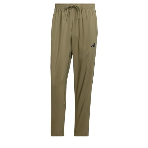 Uomo Essential Three Stripes Stanford Open Hem Pants, Olive Strata/Black, XL