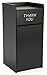 36 Gallon Restaurant Fast Food Trash Bin, Receptacle with Door, Tray Holder (Black Melamine)