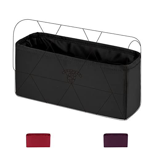 DGAZ Purse Organizer Insert For Chanel 19 Bags，Silk Bag Organizer，Luxury Handbag & Tote Shaper （Black，19-Flap26）