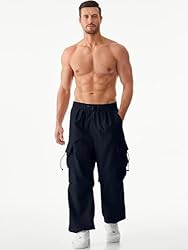 JMIERR Parachute Pants for Men Fasion Loose Fit