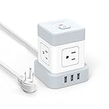 Power Strip with USB Baykul Flat Plug Extension