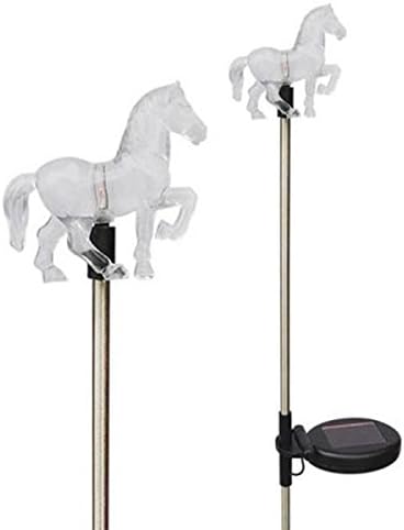 Unido Box Horse Solar Garden Stake Light LED Color-Changing, Set of 2