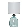 Catalina Lighting 20687-000 Coastal Cape Cod Clear Glass Textured Table Lamp, 18.25", Classic Blue