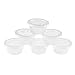 125 Count Mini Translucent Plastic Jello Shot Condiment Sauce Cups with Lids for Restaurants, Dips & Salsa, 2-Ounce