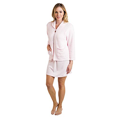 Softies Women's Marshmallow Bed Jacket (Medium, Light Pink)