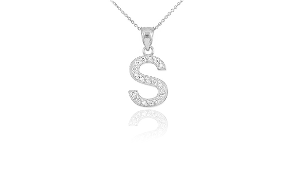 Initial Letter S Pendant Necklace 