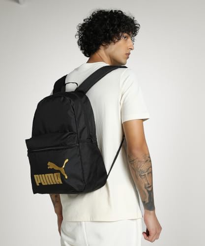 PUMA PHASE Backpack, Sacs à dos classiques Unisexe, PUMA Black-Gold-No.1 Logo, OSFA - 091164