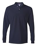 Jerzees 5.6 oz.; 50/50 Long-Sleeve Jersey Polo with SpotShield� - J NAVY - 2XL