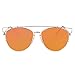 VIVIENFANG Technologic Crossbar Flat Lens Aviator Sunglasses Mirrored Lens Cateye Shades 86472