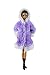 Purple Fashion Winter Fur Coats Clothes + 1 Pair Boots Made Fit for Barbie Doll