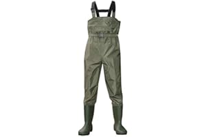FGS Chest Waders Fishing Boots - Nylon and PVC Waterproof Boot for Men and Women, Green