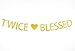 Firefairy Twice Blessed Gold Glitter Banner for Twins Baby Shower,Pregnancy Announcement,Gender Reveal