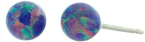 Trustmark 925 Sterling Silver 4mm Lavender Created Opal Ball Stud Post Earrings, Norah