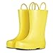 LONECONE Rain Boots with Easy-On Handles in Matte Colors for Boys and Girls, Play-Proof Flexible Rubber, Durable Non-Slip Treads, Kid-Friendly for Hours of Joy - Sunshine Yellow, 6 Toddler