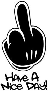 Yiwencult Funny Middle Finger Sticker Car Truck SUV Window Decal Door Bumper Decoration Black