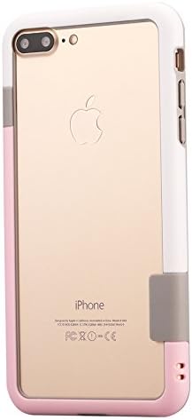 iPhone 7 plus Case, Slim Fit Protective Bumper Soft TPU Frame Case Cover All Side Protection for iPhone 7 plus 5.5 Inch (White+Pink)
