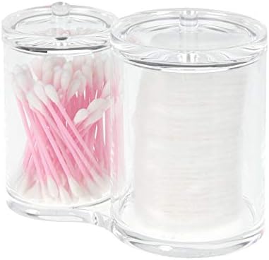 Cotton Pad and Ear Bud Holder Clear Acrylic Cosmetic Organiser, Transparent - Image 3