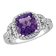 10kt. White Gold, Amethyst & Diamond Ring