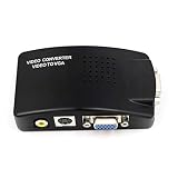 PC Laptop Composite Video TV RCA Composite S-Video AV in to PC VGA LCD Out Converter Adapter Switch Box Black