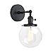 Pathson Hardwired Wall Sconce with Clear Globe Glass and Switch, Vintage Bathroom Vanity Light Wall Lamp Farmhouse Wall Light Fixtures for Loft Bathroom Bedroom