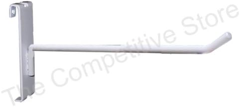 EZ-Mannequins 8" White Metal Gridwall Hooks - Sturdy Display Hooks for Grid Wall Panels - Pack of 50-8 Inches Long Medium to Heavy Duty - 6mm Diameter & 30 Degree Tip for Easy Handling