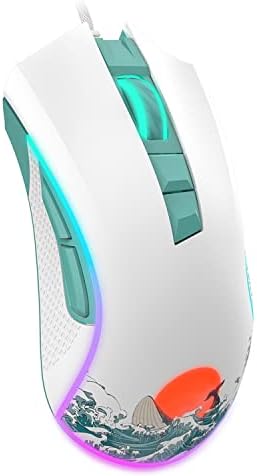 Computer Mouse Costom COSTOM XVX G705 Wired Gaming Mouse, RGB Backlit PC Gaming Mouse with ...