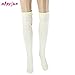 Women girls thigh high socks winter over knee leg warmer - Knit Crochet Socks