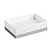iDesign 41082 InterDesign Bar Soap Dish for Bathroom Vanities Kitchen Sink-White/Brushed Clarity