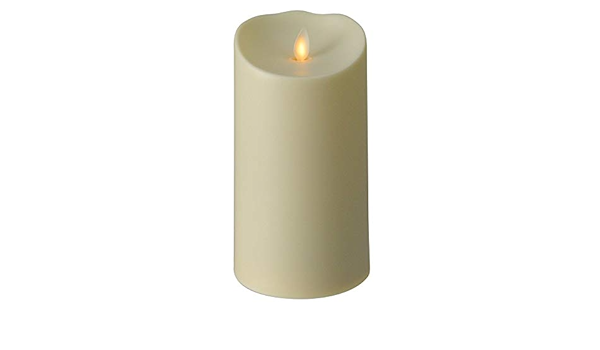 Amazon Com 7 Cream White Luminara Flickering Flameless Led Lighted Outdoor Pillar Candle Home Kitchen