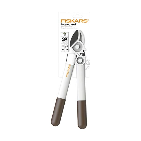 Fiskars Amboss-Getriebeastschere L32 fÃ¼r trockenes Holz und harte Zweige sowie Ãste bis Ã 3,5 cm, LÃ¤nge: 38,7 cm, Gewicht: 380 g, WeiÃ/Orange, FiberComp/Hochwertiger Stahl, Light, 1026930 – Bild 3