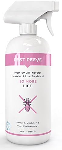 No More Lice - Powerful, Natural Household Lice Treatment, Defense &amp; Prevention Spray - For Home, Bedding, Clothing, Furniture and More - Eco-friendly and Safe for the Family (32 oz)