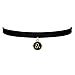 Black Velvet Choker Necklace Gothic with Gold Leo Pendant 3/8-Inch for Girls women (Gold Leo)