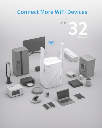 BrosTrend WiFi Extender AC1200 WiFi Booster and Signal Amplifier, 1200Mbps Dual Band Wireless Extender Signal Booster for Home Coverage Up to 1600 sq.ft. WPS Easy Setup, Wall Plug Design