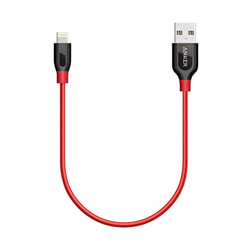 Anker PowerLine+ Lightning Cable (1ft) Durable and Fast Charging Cable [Double Braided Nylon