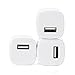 RKINC Universal USB Port Colors USB AC/DC Power Adapter, Home Wall Charger, Plug with Easy Grip for iPhone 6/6 Plus 5S 5 4S Samsung Galaxy S5 S4 S3 - White - 3 Piece