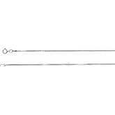 Sonia Jewels Solid 14k White Gold 1.3mm Diamond-Cut Box Chain Necklace 16"