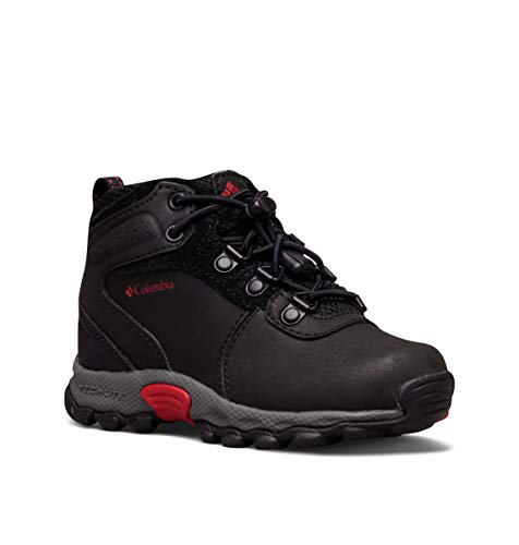 Columbia Kids' Newton Ridge Boot, Black/Mountain Red, 5 M US Big Kid